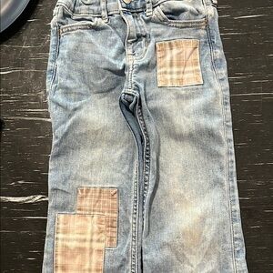 Abercrombie Kids Blue Jeans with Tan Patches
